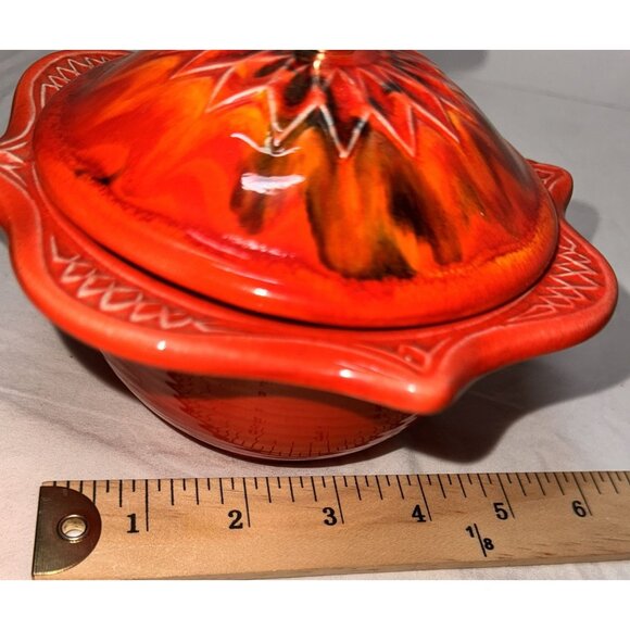 Calif. Orig. 755 759 U. S. A. Pottery MCM Serving Set Bright Orange Red - Picture 11 of 12